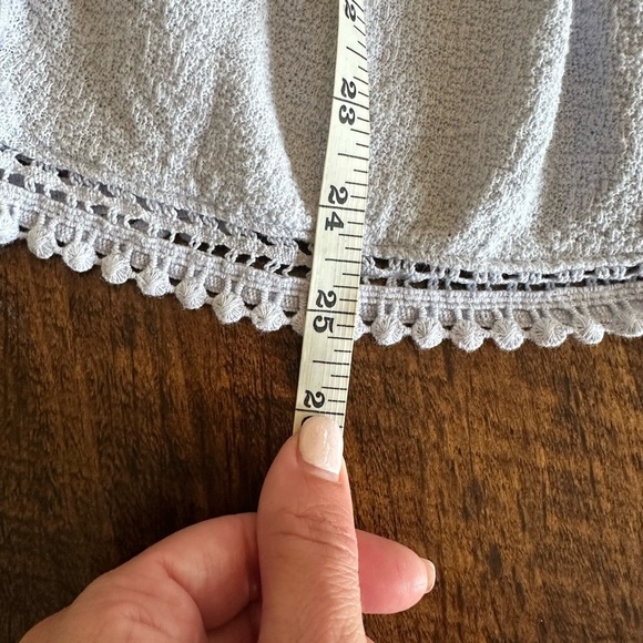 J. Crew | Point Sur Powder Blue Cotton Boho Tank Top w/Crochet-Lace Detail - Picture 7 of 7